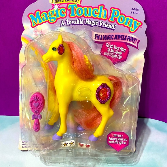 MAGIC TOUCH PONY VINTAGE 90s MAGIC JEWELS PONY SAPPHIRE JEWELS LIGHT UP & BLINK - Picture 5 of 16